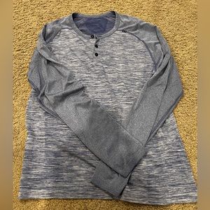 Lululemon Long sleeve Henley large blue